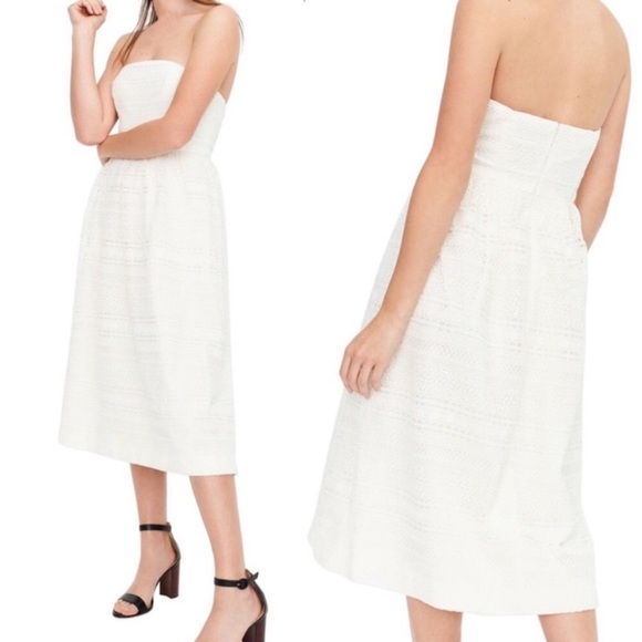 J. Crew Strapless Lace Midi Dress NWT - Picture 2 of 11